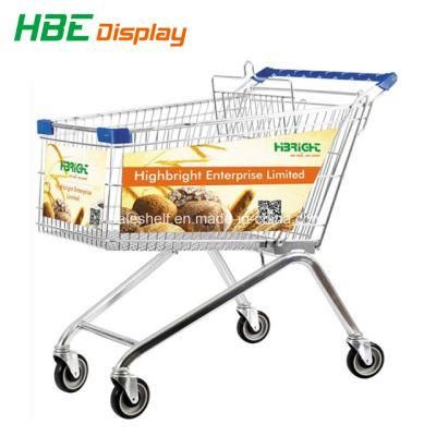 Hot Sale European Style Shopping Cart with Advertisement