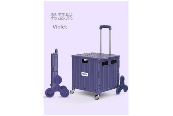 China Multi Functional Collapsible Plastic Rolling Cart Fold up Stair Climber Trolleys with Seat