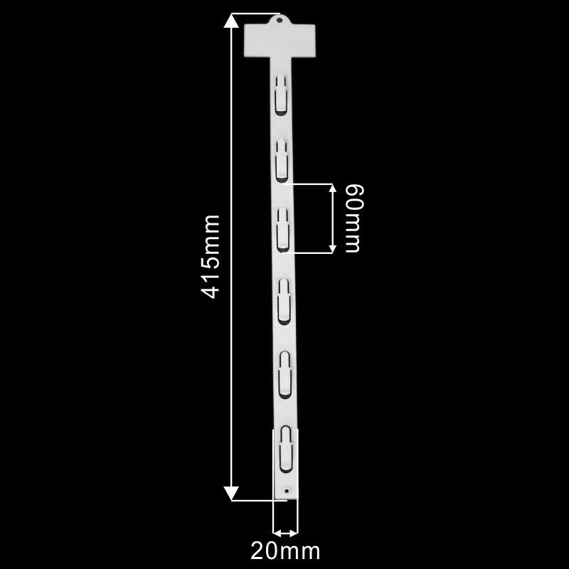 Supermarket White Clip Strip with 6 Hooks for Retail