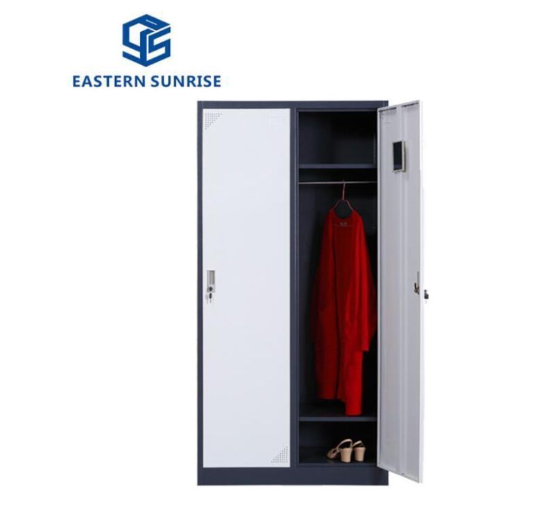Chinese Factory Steel Furniture 2 Door Wardrobe Bedroom Lockers