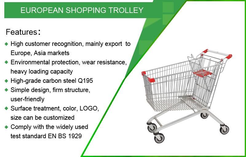 80L American Gray Supermarket Shopping Cart Manufacturer