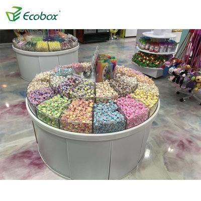 Hot Sale Supermarket Display Shelf Wooden Metal Display Rack Round Candy Shelves Display Stable for Retail