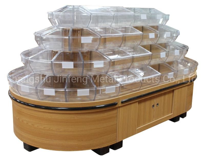 Supermarket Wooden Shelf Multi-Function Display Stand for Snacks