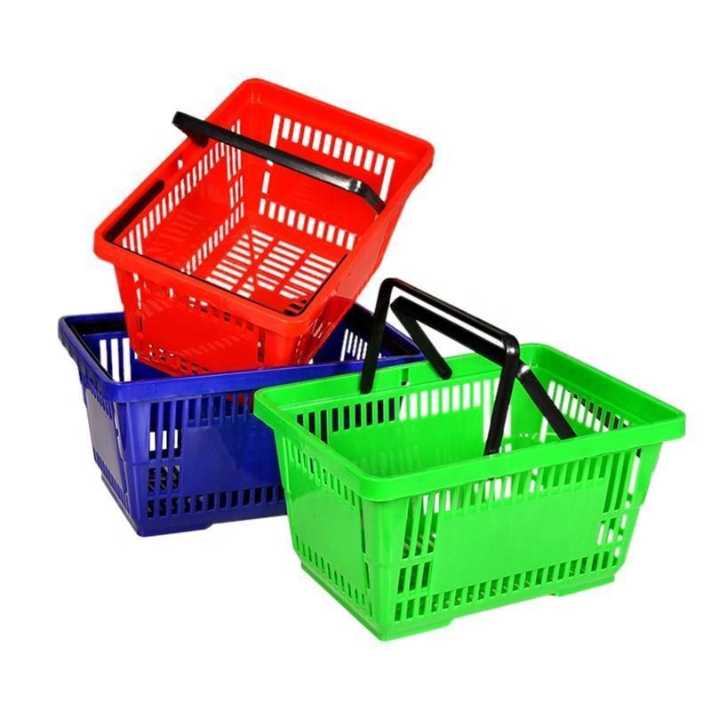 Wholesale Retail Store Display Shopping Basket Hand Held Grocery Store Supermarket Plastic Shopping Basket