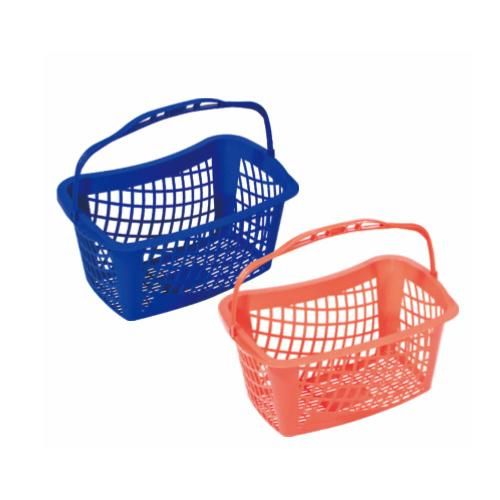 Lightweight Arc Gridding Single Handle Plastic Small Shopping Basket