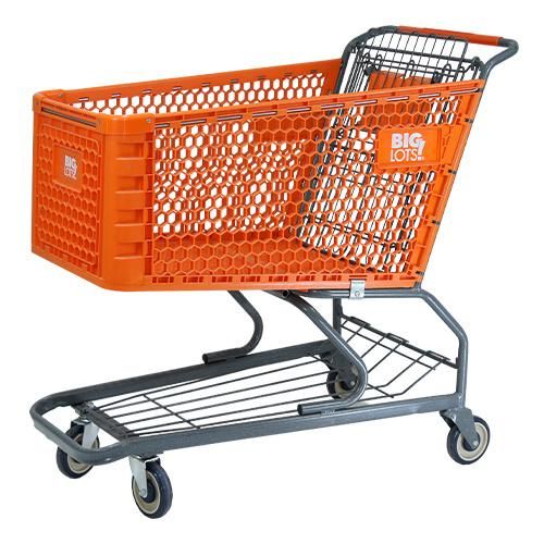 Colorful Plastic Basket Metal Base Supermarket Shopping Trolley