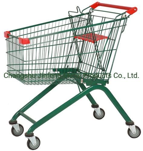 Supermarket European Style Metal Trolley Shopping Carts