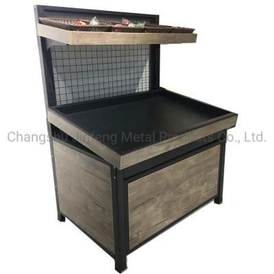 Supermarket Display Rack for Fruit and Vegetable with Wire Mesh Back