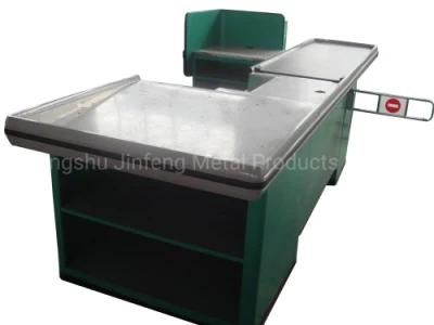 Supermarket Equipment &amp; Store Fixture Cashier Desk with Conveyor Belt