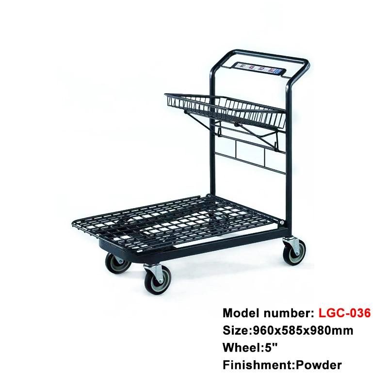 Japanese Style Supermarket Metal Shopping Cart Trolley with Wheels