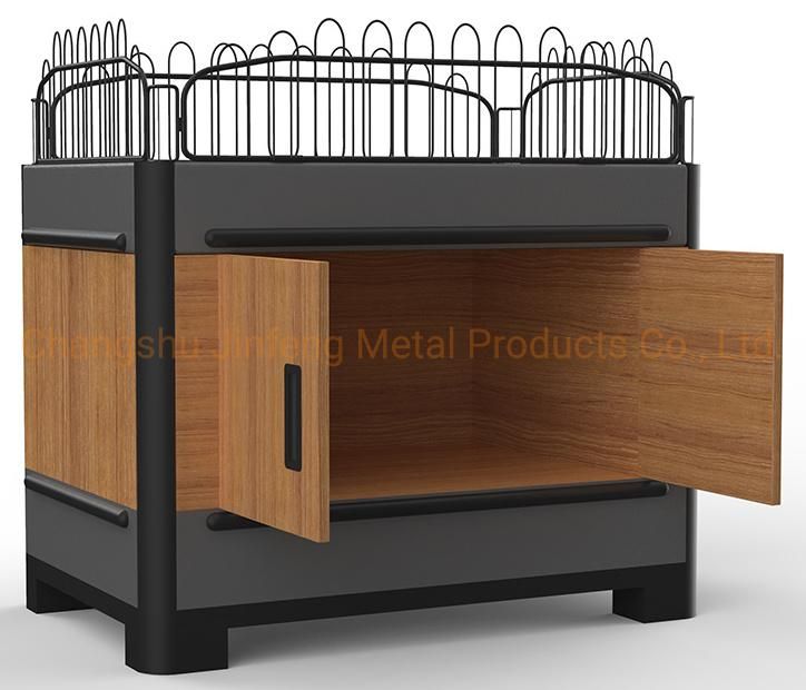 Supermarket Display Stand Convenience Store Exhibition Wooden Grain Promotion Desk