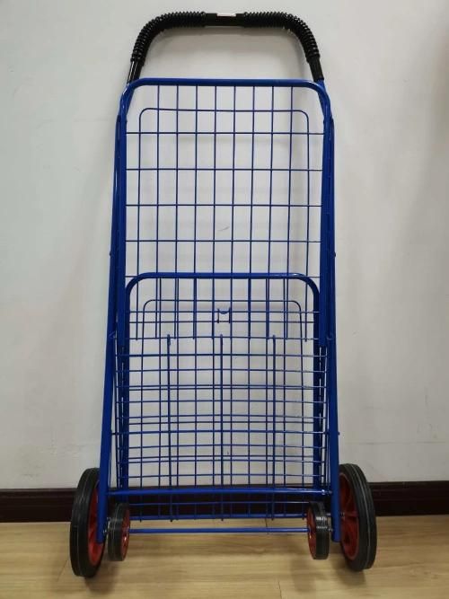 64L Large Volume Iron Foldable Shopping Trolley Cart