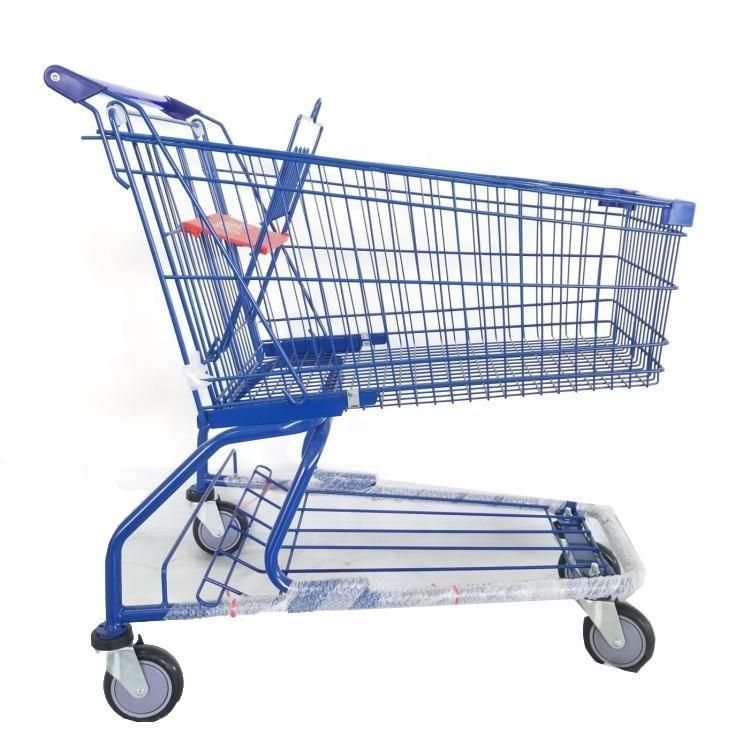 Metal Shopping Trolley High Quality Asian Style Cart for Supermarket