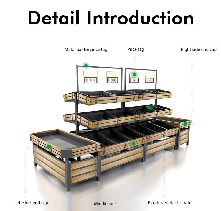 Hot Sell Supermarket Foldable Fruit and Vegetable Display Shelves