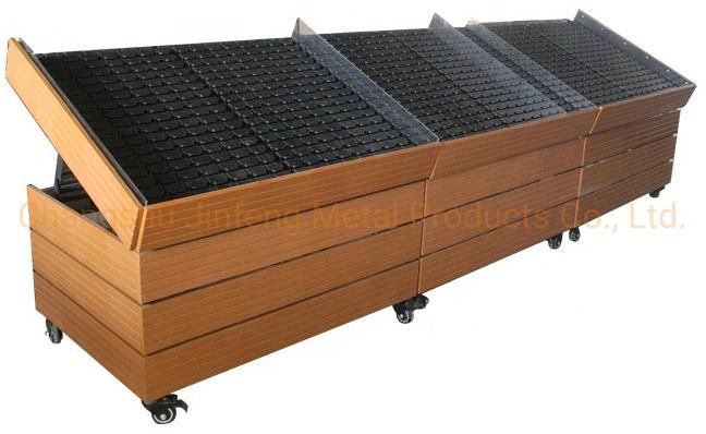 Supermarket Store Display Metal Wooden Fruit and Vegetable Stand Rack