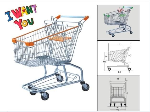 New Design Supermarket Plastic Shopping Trolley Cart Yd-002