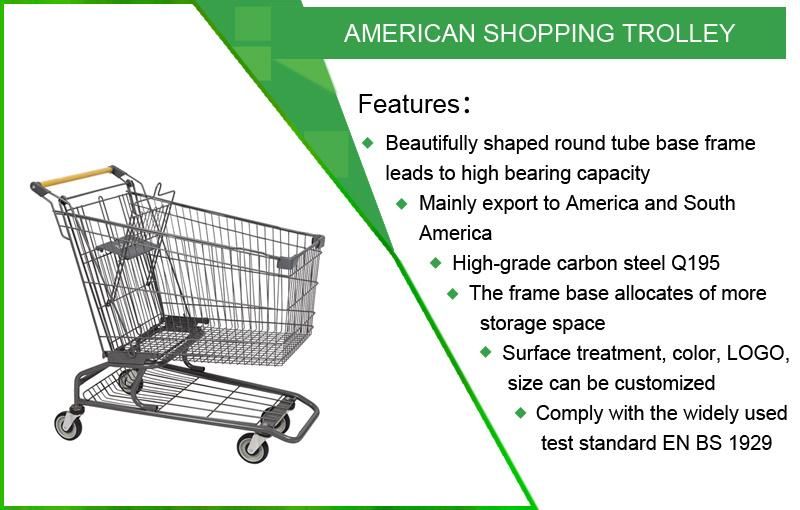 Large Size Large Wheels Supermarket Shopping Trolley Cart