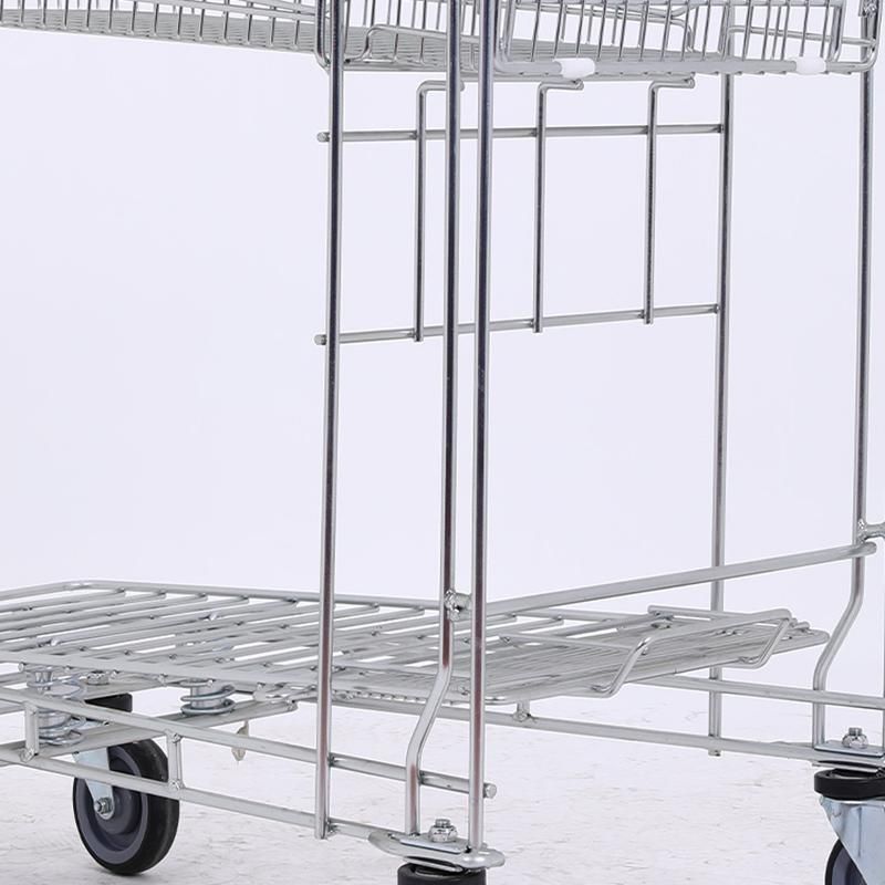 Japanese Style Supermarket Metal Shopping Cart Trolley with Wheels