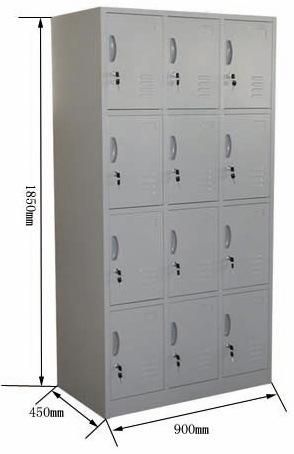 12 Door Compartments Steel Metal Storage Locker