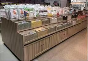 Wooden Board Supermarket Bulk Foods Snack Food Display Cabinet Storage Case Shelf
