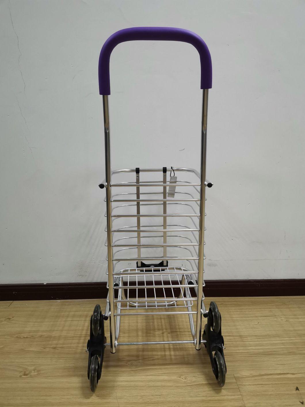 China Supplier 3 Wheel Stair Climbing Folding Cart for Farmers Market Shopping