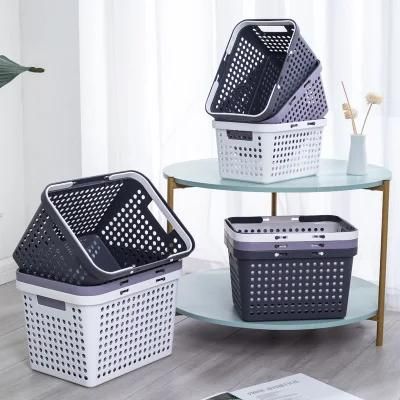 Shopping Baskets Supermarket Cart Storage Goods Box with Handle
