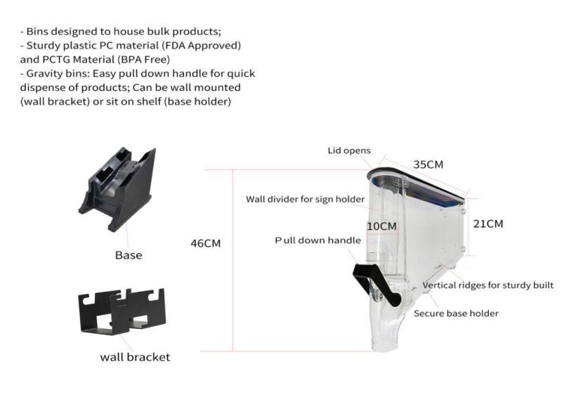 Bulk Cereal and Grain Food Gravity Dispenser for Zerowaste