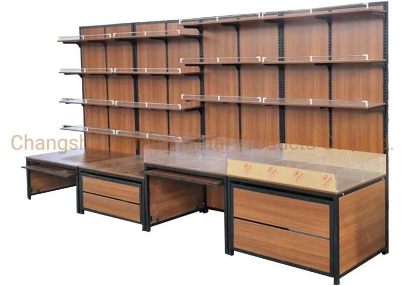 Supermarket Shelf Convenience Store Wooden Display Stand