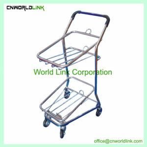 30L Multifunctional Two Layers Shopping Trolley Pull Cart