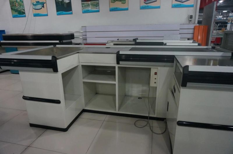 Excellent Quality Supermarket Stainless Electric Cashier Counter Retail Cashier Counter