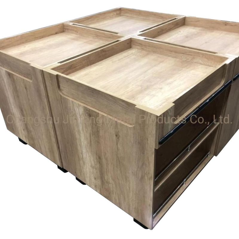 Supermarket and Store Display Shelf Promotional Table with Wood