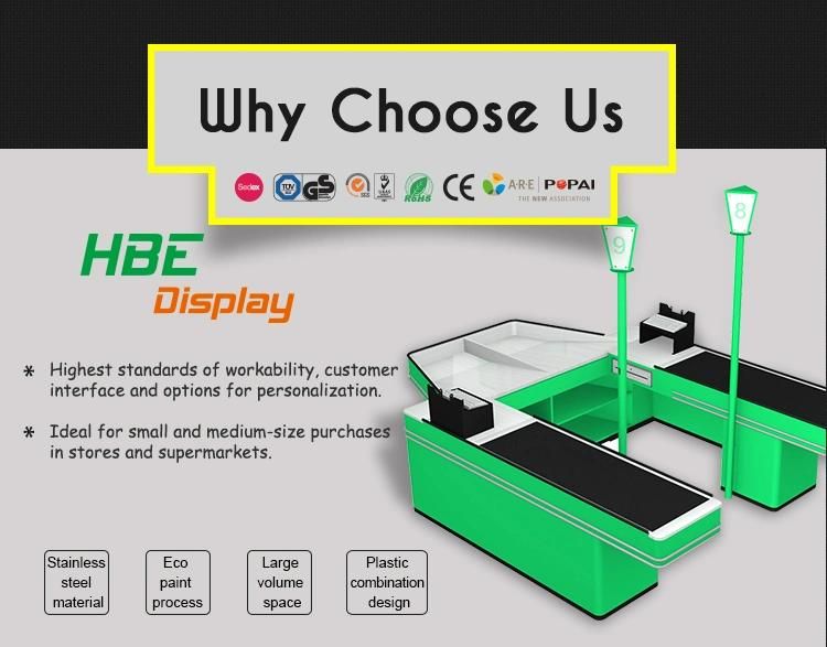 Top Quality Standard Supermarket Grocery Store Used Cash Checkout Counter