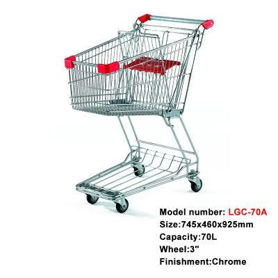 European Shopping Cart Plastic Shopping Basket with Wheels