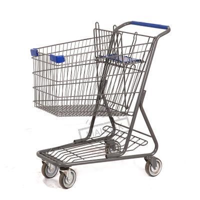 American Style Metal Supermarket Shopping Carts Trolley with Baby Seat