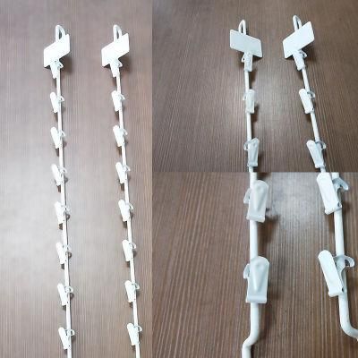 Supermarket Pop Shelf Edge Hanging Metal Clip Strip with 12 Hooks