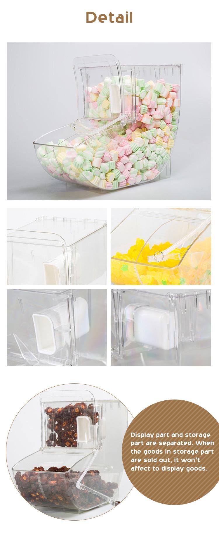 13.5L Loading Volume PC Bulk Dry Food Candy Display Bin Food Dispenser