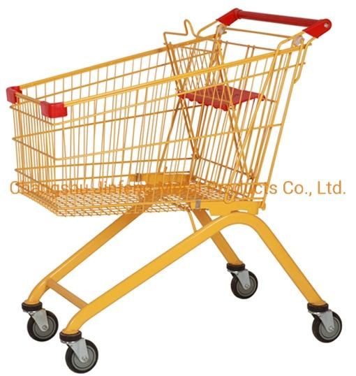 Supermarket Euipment European Style Metal Trolley Shopping Carts