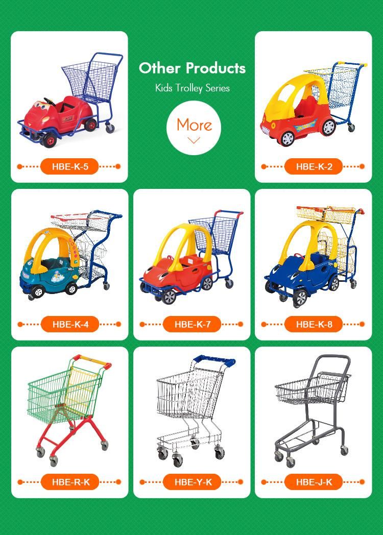 Folded Wheeled Plastic Kiddie Cart with Safety Belt