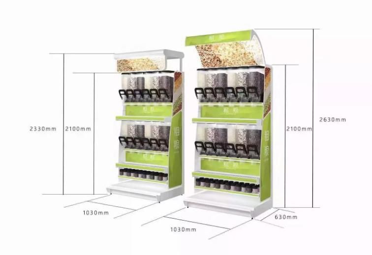 Iron Material Supermarket Bulk Food Display Rack