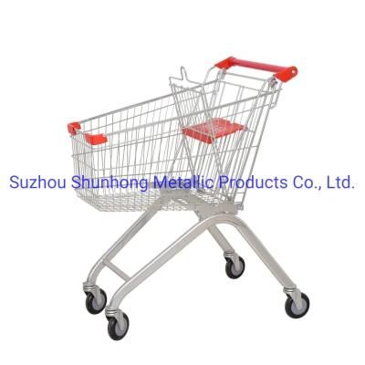 60L 4 Wheels Steel Supermarket Shopping Trolley Supermarket Shopping Cart Tolley