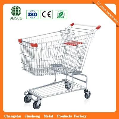 4 Wheel European Supermarket Plastic Shopping Trolley