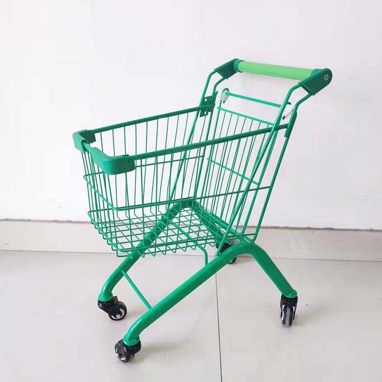 Stock Supermarket Large Shopping Trolley with Four Wheels From China