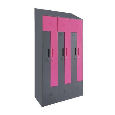 Knock Down Employee Z Shape Door Steel Slope Top Gym Locker