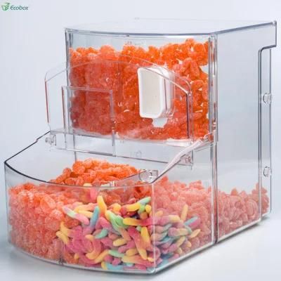 Transparent Plastic Grain Storage Bins Candy Dry Food Scoop Bin
