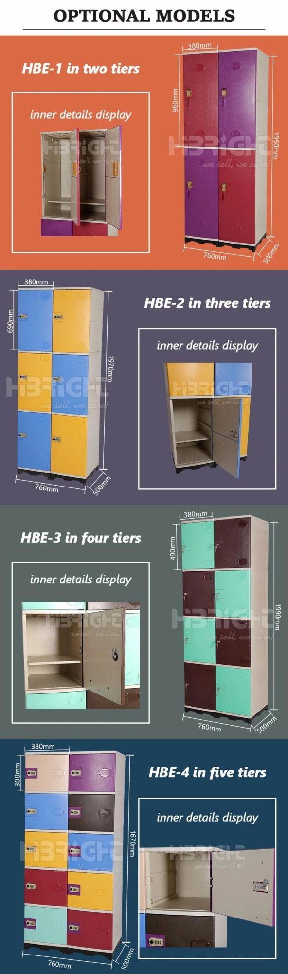 Anti-Rust Durable ABS Plastic Lockers