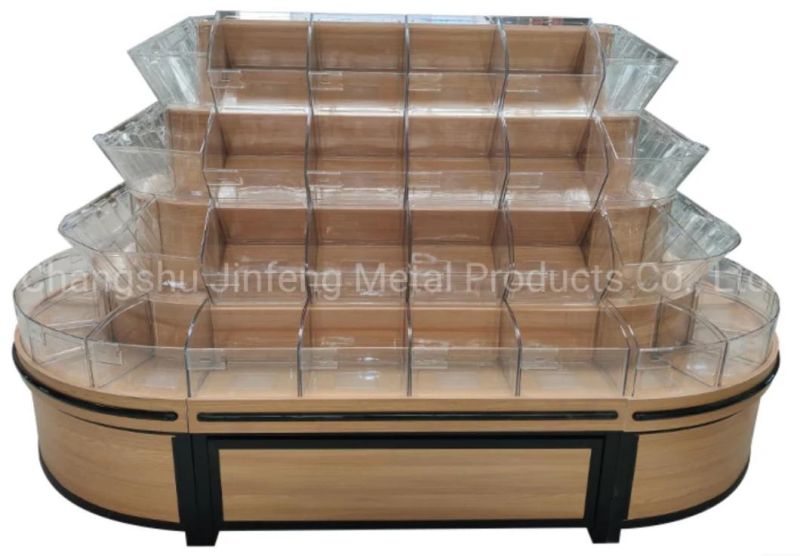 Supermarket Equipment Bulk Food Bin Wooden Display Rack for Candy