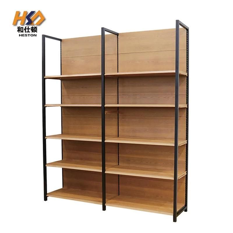 Wholesale New Style Wood Grain Racks Supermarket Gondola Shelf