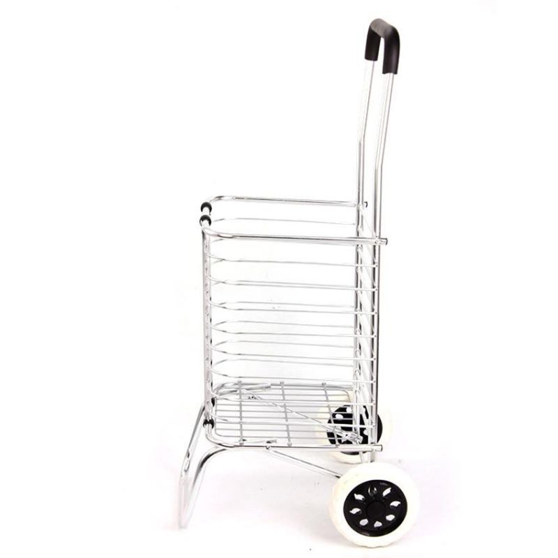 China Aluminum Grocery Shopping Hand Push Cart for Seniors with Two Wheels