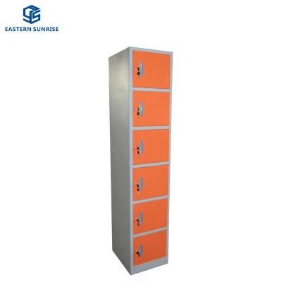 Metal Steel Furniture Storage Cabinet 6 Doors Locker for Gym Supermarket