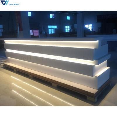 Modular Marble Long Bar Counter Design